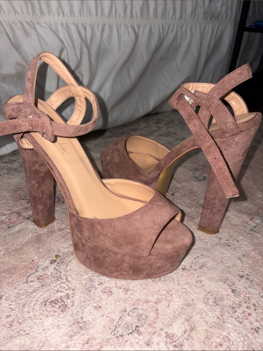 Onlymaker Suede 6 inch Mauve Heels